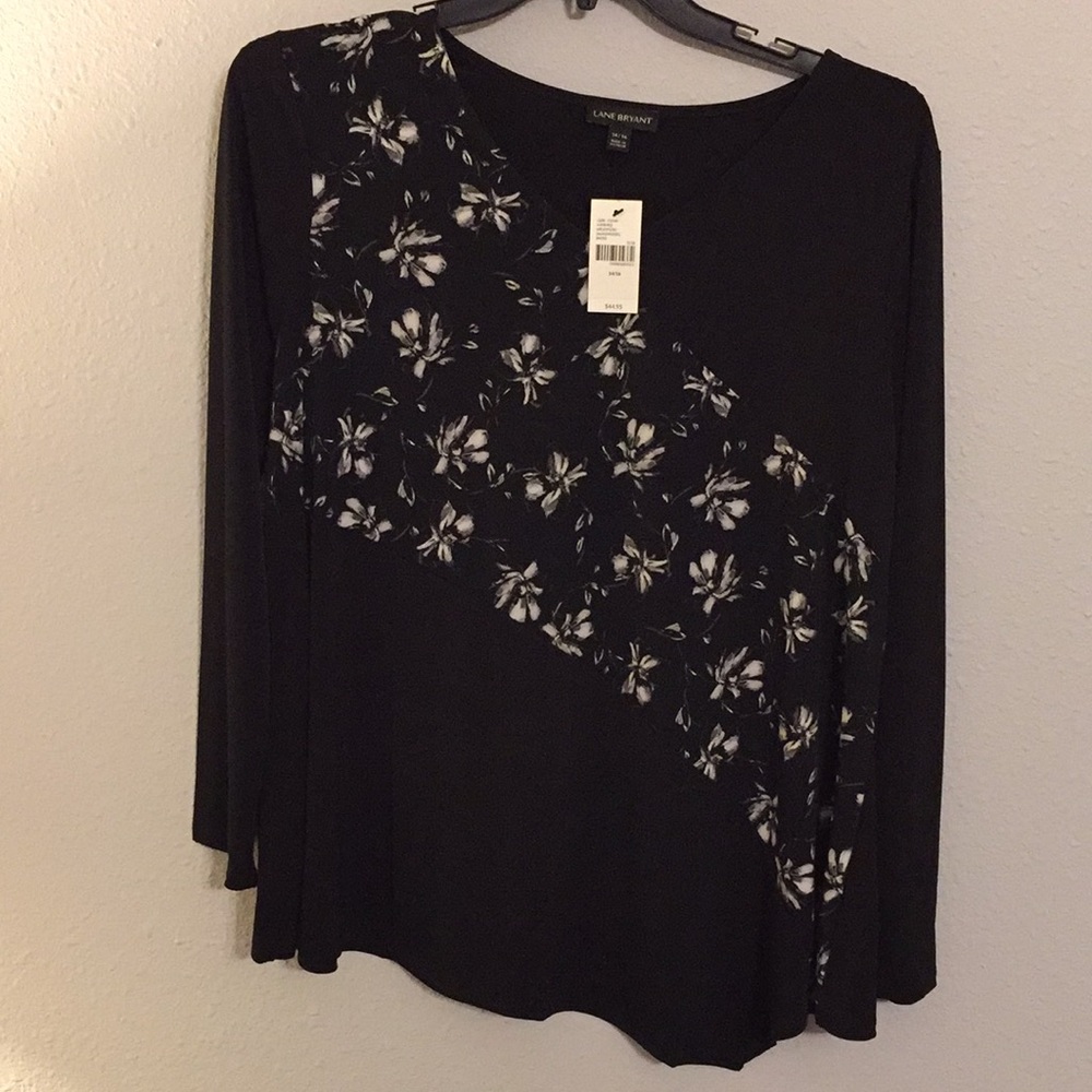 Lane bryant black long sleeve shirt new with tags